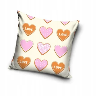Poszewka w serca 40x40 cm na poduszkę jaśka dekoracyjna serduszka love - Poszewki na poduszki - miniaturka - grafika 1
