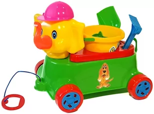 Słoń z zestawem do piasku - ciągacz - Zabawki zręcznościowe - miniaturka - grafika 1