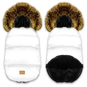 Śpiworki dla dzieci - Śpiworek do wózka spacerówki 4w1 Grafit 90x48 - BIAŁY - RUDY - miniaturka - grafika 1