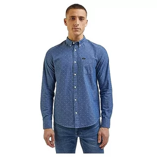 Koszule męskie - Lee Męska koszula zapinana na guziki, niebieski, XL - grafika 1