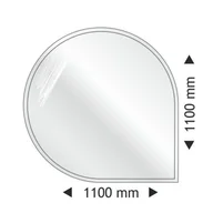 Akcesoria kominkowe - PODSTAWA SZKLANA OKRĄGŁA-NAROŻNA O WYMIARACH 1100x1100 MM PARKANEX - miniaturka - grafika 1