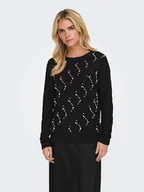 Swetry damskie - ONLY Sweter w kolorze czarnym - miniaturka - grafika 1