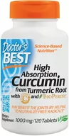 Suplementy naturalne - Doctor's Best - Ekstrakt z Korzenia Kurkumy + BioPerine, 1000mg, 120 tabletek - miniaturka - grafika 1