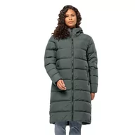 Płaszcze damskie - Damski płaszcz puchowy Jack Wolfskin FROZEN PALACE COAT W slate green - XL - miniaturka - grafika 1