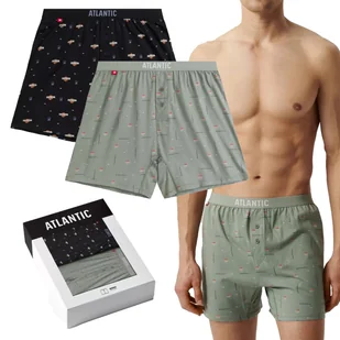BOKSERKI MĘSKIE bawełniane luźne klasyczne w koszykówkę Atlantic *XL - Majtki męskie - miniaturka - grafika 1