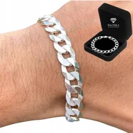 Bransolety męskie - GRUBA Bransoleta Srebrna Męska SREBRO pr.925 Bransoletka 12mm/21cm Pancerka - miniaturka - grafika 1