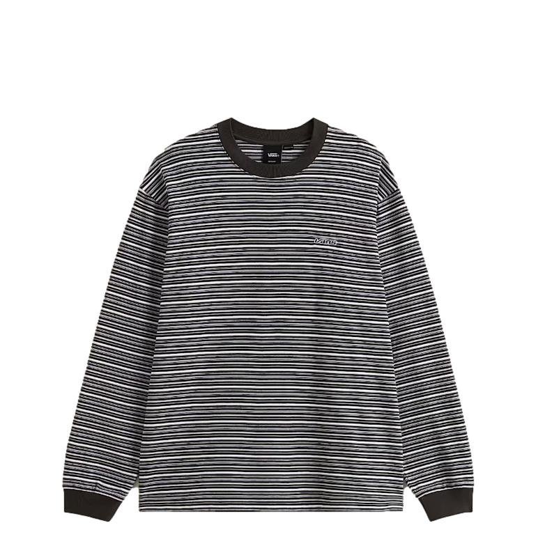 T-shirt Męski VANS z długim rękawem Wesley Stripe LS Faded Black/Drizzle VN000TBNGBN1 S