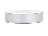 Pasmanteria - Tasiemka satynowa srebrny 12mm/25m 1szt TS12-018 - miniaturka - grafika 1
