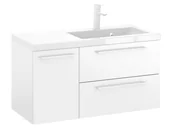 Szafki łazienkowe - Szafka Wisząca Z Umywalką RON 90 cm D Prawa - Biały Mat - Uchwyty Białe Matowe - miniaturka - grafika 1