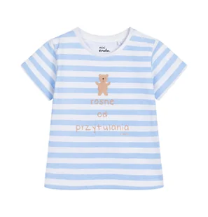T-shirt dla dziecka do 2 lat, z napisem Rosnę od przytulania, w paski - Bluzki dla niemowląt - miniaturka - grafika 1