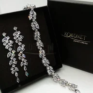 Zestawy biżuterii dla kobiet - Komplet ślubny CHLOE silver + FLORAL silver - miniaturka - grafika 1