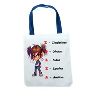 Torebki damskie - Torba na ramię uchwyt niebieski, zabawny tekst, Mi 014 - miniaturka - grafika 1