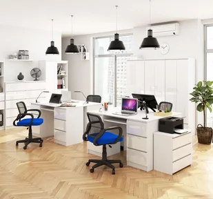 REGAŁ BIUROWY R 80 cm CLP 1 DRZWI 4 PÓŁKI BIAŁY / BIAŁY POŁYSK - Regały biurowe - miniaturka - grafika 7