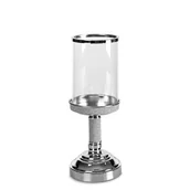 Świeczniki - Świecznik dekoracyjny ROBI01, 12 x 30 cm transparentny/srebrny - miniaturka - grafika 1