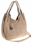 Torebki damskie - Tommasini Torebka Damska Listonoszka Duża Torba Shopper Worek 2692 Beżowa - miniaturka - grafika 1