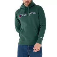 Bluzy sportowe męskie - Bluza Champion Script Logo Embroidery Fleece Hoodie 217858-GS568 - zielona - miniaturka - grafika 1