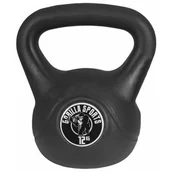 Kettlebell - 12 kg Kettlebell winylowy winyl Gorilla Sports, czarny kettle hantel plastikowy - miniaturka - grafika 1