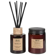 Świece - Zestaw zapachowy świeczka sojowa i dyfuzor z patyczkami wanilia DARK ELEGANCE  - miniaturka - grafika 1