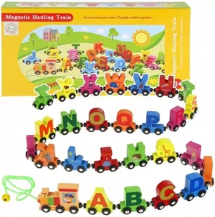 NoboKids Drewniany Pociąg Kolejka Alfabet 26 Wagony Literki CH-015882 - Pociągi dla dzieci - miniaturka - grafika 1