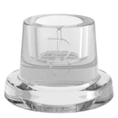 Świeczniki - Świecznik szklany na świecę stołową wys. 4 cm transparentny - miniaturka - grafika 1