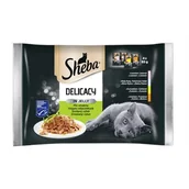 Mokra karma dla kotów - Sheba Delicacy Fine Flakes Mix Galaretka saszetki 4x85g - miniaturka - grafika 1