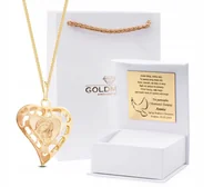 Biżuteria dla dzieci - ZŁOTY KOMPLET ŁAŃCUSZEK Z MEDALIKIEM NA CHRZEST, KOMUNIĘ ŚWIĘTĄ 14KT 585 - miniaturka - grafika 1