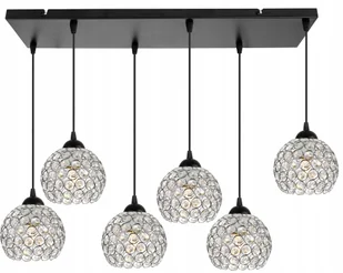 Lampa Wisząca Sufitowa Chrom Żyrandol Listwa Glamour Kryształki Do Salonu - Lampy sufitowe - miniaturka - grafika 1
