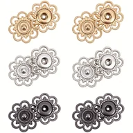 Pasmanteria - TEMU Zestaw 12 sztuk: Metalowe Guziki Kwiatowe z Aluminiową Sprzączką, 3 Kolory, Retro, do Projektowania Odzieży, Średnica 21mm - miniaturka - grafika 1