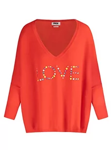 RNBW Damski sweter z dekoltem w kształcie litery V, czerwony, normalny, czerwony, L - Swetry damskie - miniaturka - grafika 1