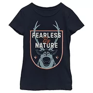 Moda i Uroda OUTLET - Disney Frozen 2 Fearless Nature Girl's Solid Crew Tee, Navy Blue, XS, Navy, XS - miniaturka - grafika 1