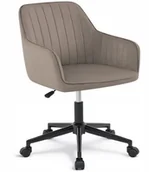 Fotele i krzesła biurowe - Krzesło biurowe MARIA3 velvet pasy taupe fotel obrotowy do gabinetu - miniaturka - grafika 1