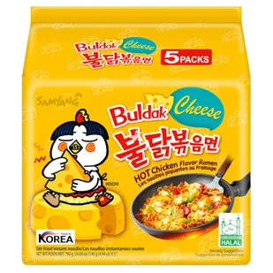 Zupka Instant SAMYANG Ramen Hot Chicken Cheese Buldak 5x 140g - Szybkie dania obiadowe - miniaturka - grafika 1
