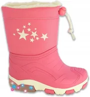 Śniegowce damskie - BECK RÓŻOWE ŚNIEGOWCE DZIECIĘCE Z GWIAZDKAMI I ŚWIATŁEM 32 J0A - miniaturka - grafika 1