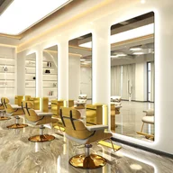 Meble fryzjerskie - Konsola konsoleta fryzjerska barberska kosmetyczna lustro LED 150x70 PRO - miniaturka - grafika 1