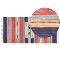 Dywany - Dywan bawełniany kilim 80 x 150 cm wielokolorowy GANDZAK - miniaturka - grafika 1