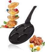 Patelnie - PATELNIA DO racuchów jajek placuszków 26cm czarna naleśniki aluminiowa - miniaturka - grafika 1