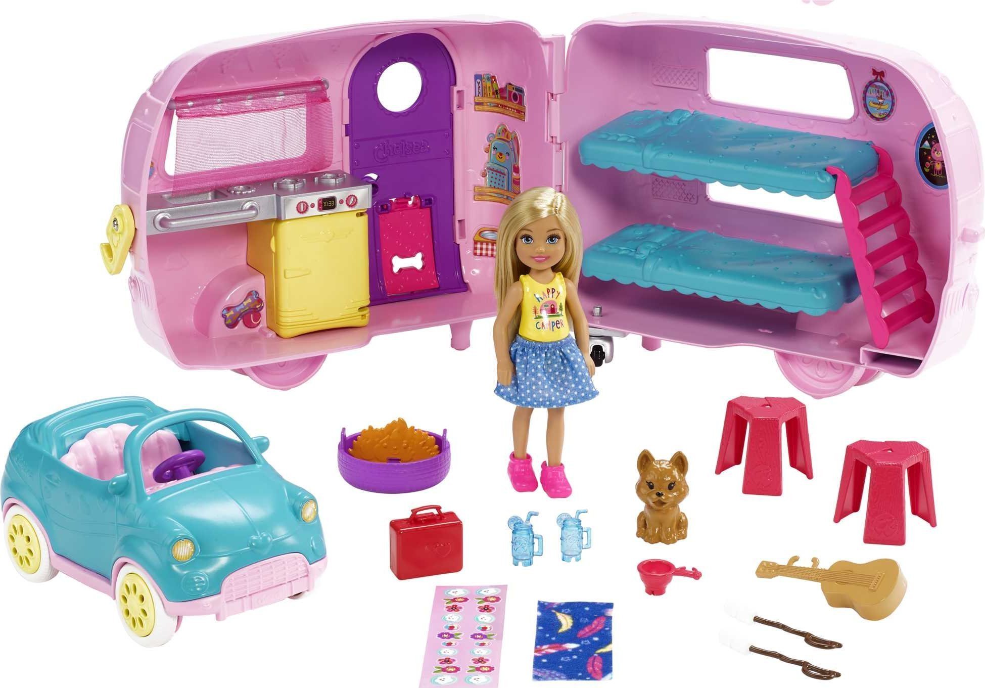 Lalka Barbie Barbie Lalka Barbie Chelsea Auto kamper kabriolet FXG90