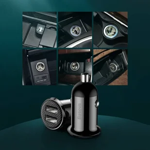 Baseus Grain Pro ładowarka samochodowa 2x USB 4,8 A czarny (CCALLP-01) - Ładowarki samochodowe - miniaturka - grafika 16