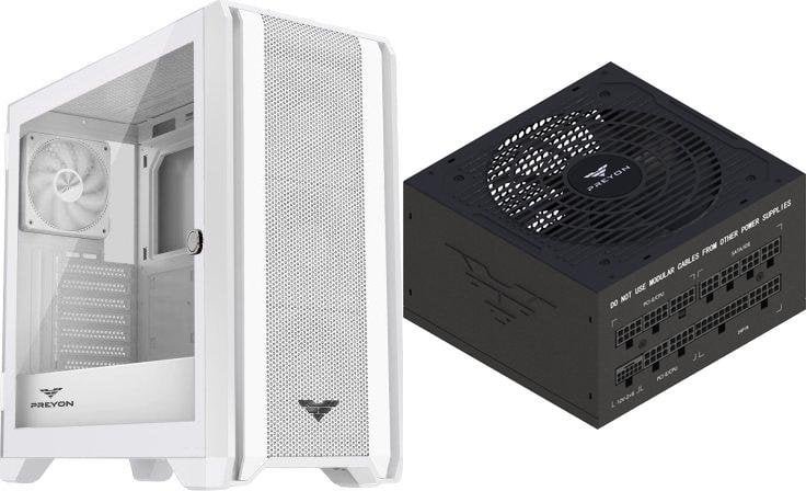 Obudowa PREYON Obudowa PREYON Obudowa Nest Windy White + Zasilacz PREYON EAGLE POWER GOLD 850W