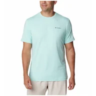 Koszulki sportowe męskie - Koszulka męska Columbia Kwick Hike™ Back Graphic SS Tee Rozmiar: M / Kolor: jasnoniebieski - miniaturka - grafika 1