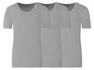 Koszulki męskie - LIVERGY Podkoszulki męskie z bawełny, 3 sztuki (6/L, Szary, Dekolt okrągły) - grafika 1