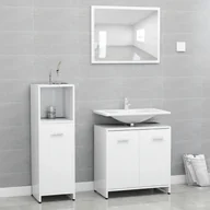 Meble łazienkowe - vidaXL vidaXL 3-częściowy zestaw mebli łazienkowych, biały, płyta wiórowa 8720286166086 - miniaturka - grafika 1