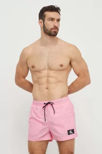 Stroje kąpielowe - Calvin Klein szorty kąpielowe kolor różowy - grafika 1