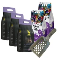 Żwirek dla kotów - Żwirek Bentonitowy Lawendowy 25l (5x5l Clear Cat, Cat Royale) + Łopatka do żwirku - miniaturka - grafika 1