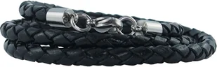 König Design skórzany naszyjnik skórzany pasek skórzana bransoletka 4 mm męski naszyjnik 17 cm - 100 cm pleciony, długość: 95 centymetrów, kolor: czarny - Naszyjniki męskie - miniaturka - grafika 1