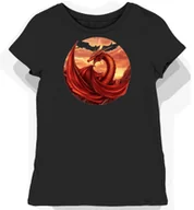 Koszulki i topy damskie - Koszulka damska czarna z motywem czerwonego smoka XXL - miniaturka - grafika 1