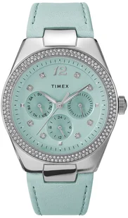 Zegarek Zegarek Timex TW2V80400 Simone Multifunction Tiffany Blue 38mm Leather Strap - - Zegarki damskie - miniaturka - grafika 1