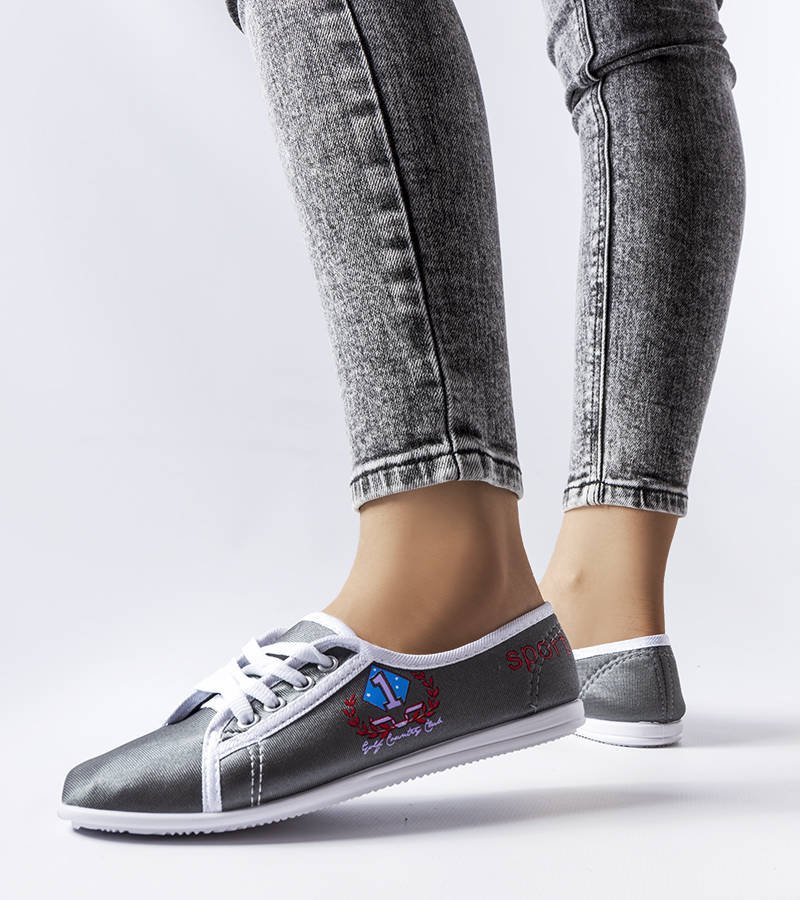 Szare tenisówki damskie Woodstock -37