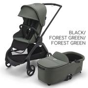 Wózki dziecięce - BUGABOO DRAGONFLY COMPLETE 2W1 Black/ Forest Green/ Forest Green - miniaturka - grafika 1