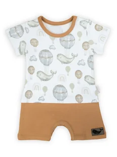 Niemowlęcy rampers wieloryby jasnobrązowy Nicol,r.68 - Kombinezony dla dzieci - miniaturka - grafika 1